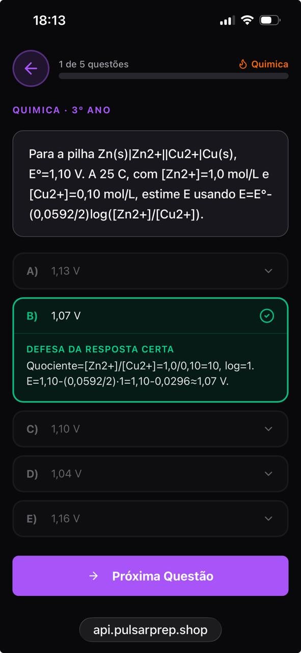 Questões Pulsar Prep 1E